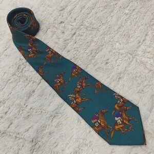 VTG Robert Talbott Silk Italy Necktie Equestrian Horse Racing Jockey